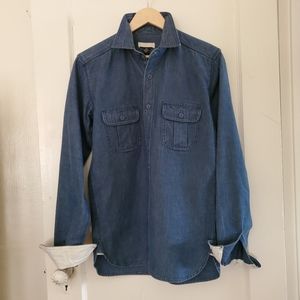 French Blue Denim Utility Shirt